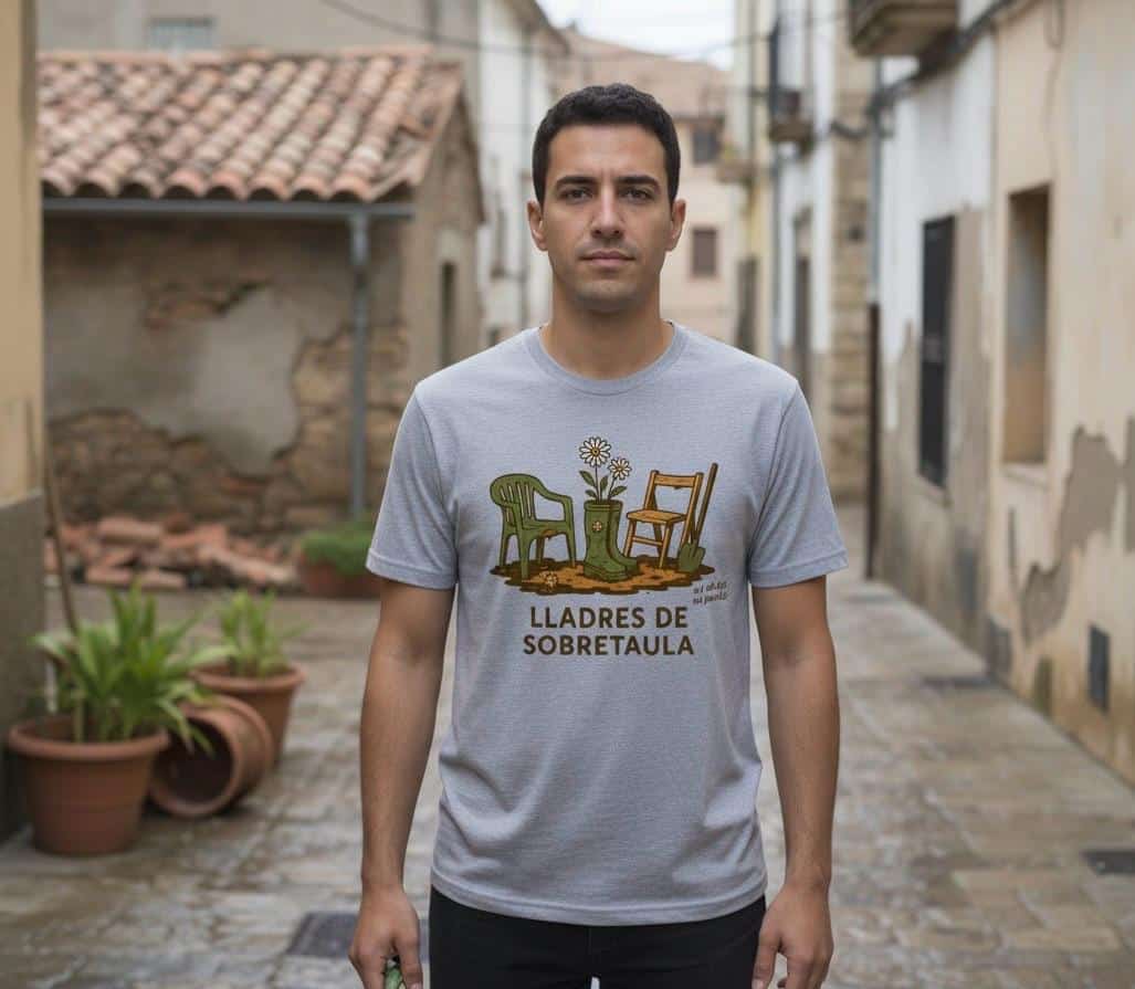 modelo amb samarreta valenciana grisa lladres de sobretaula