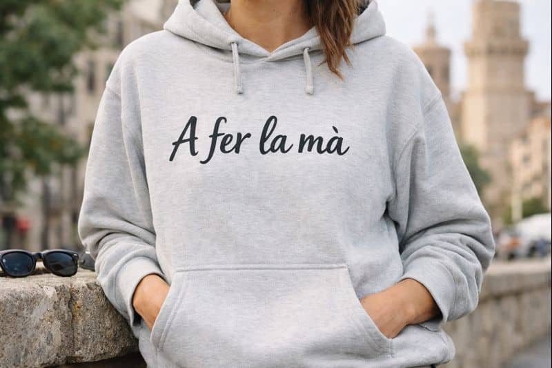 Dessuadores amb frases en valencià